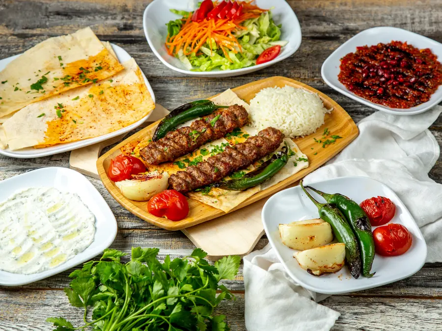Kofta kabob platter